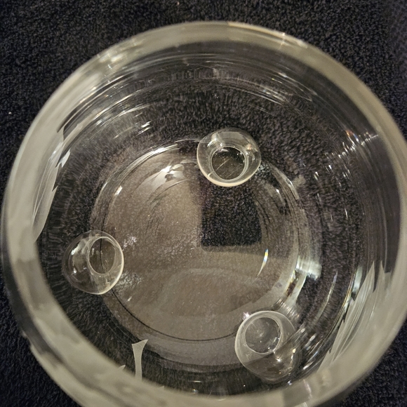 Tiffin 3 Ball Footed Sand Carved  Swedish Optic Rose Bowl - Picture 11 of 13